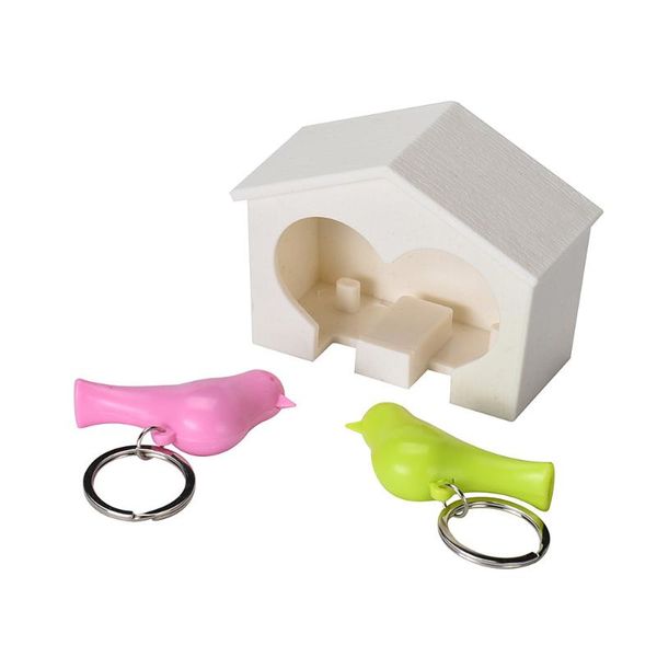 

keychains otoky couple sparrow house whistle key chain keyfob bird keyring family holder for gift drop may31, Silver