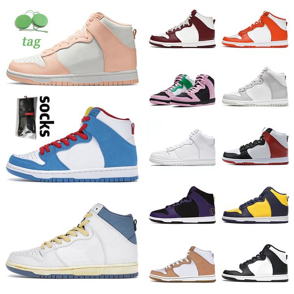 

men women sb dunk high casual shoes spartan green panda pure platinum michigan invert celtics atlas lost at sea danny sup running jogging wa, White;red