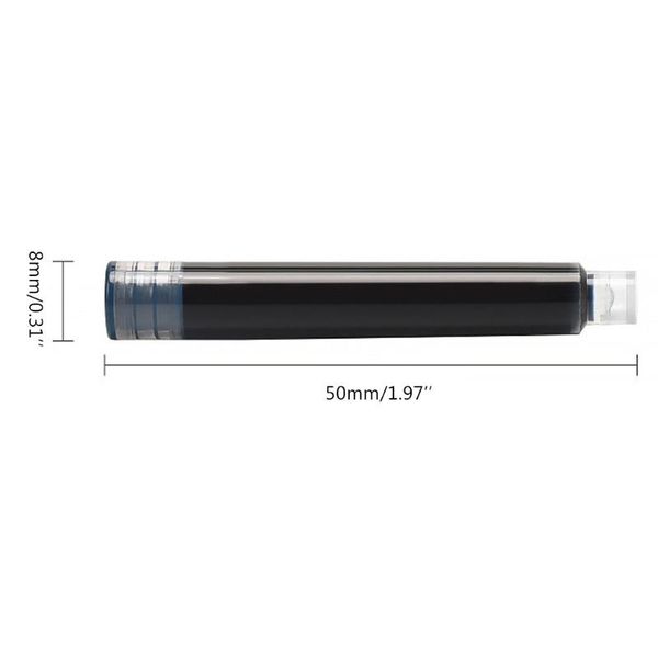 

refills 1xcb 50 piece refill ink smooth cartridge for pen 3.4 mm bore diameter black/blue/black blue/red student school, Black;red