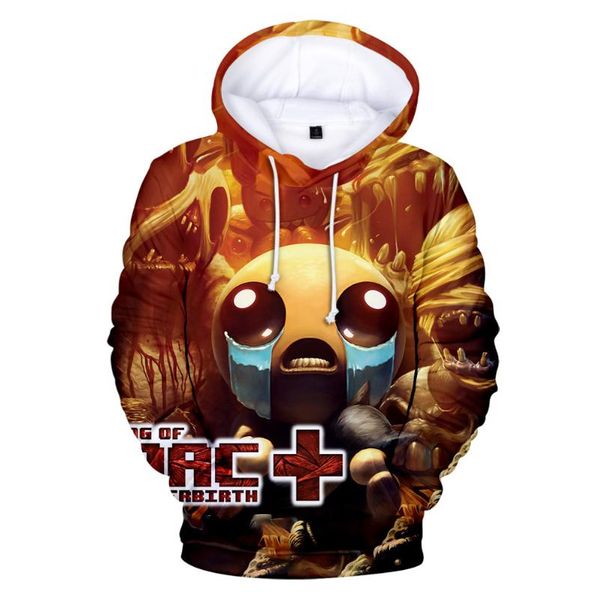 

men's hoodies & sweatshirts novelty 3-14 years children anime the binding of isaac hoodie boy girl kids cartoon hoody sweatshirt, Black