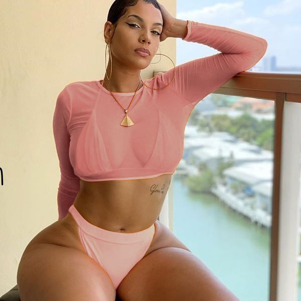 

new fluorescent bikini three piece 2020 women's swimsuit, White;black