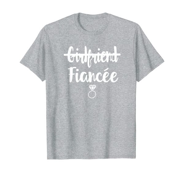 

i said yes girlfriend to fiancee engagement gift t-shirt, White;black