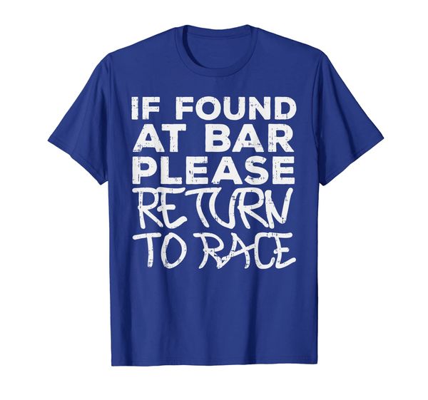 

if found at bar return to race funny marathon runner gift t-shirt, White;black