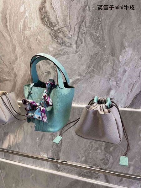 

basket bag ribbon and drawstring lining blue women handbag