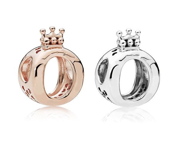 Großhandel 30 Stück Roségold Krone Charm 925 Sterling Silber Europäische Charms Perlen für Pandora Armbänder Schlangenkette Mode DIY Schmuck