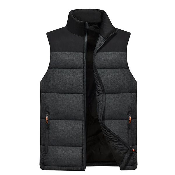 

men's vests vest for men casual jacket man sleeveless streetwear warm outerwear autumn waistcoat m-4xl winter, Black;white