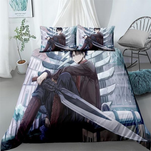 

bedding sets titan japan anime duvet cover set king  double full twin single size bed linen
