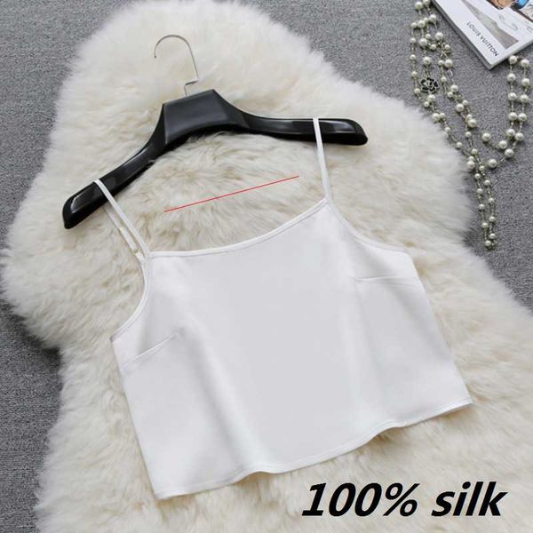

camisoles & tanks cropsilk satin, Black;white