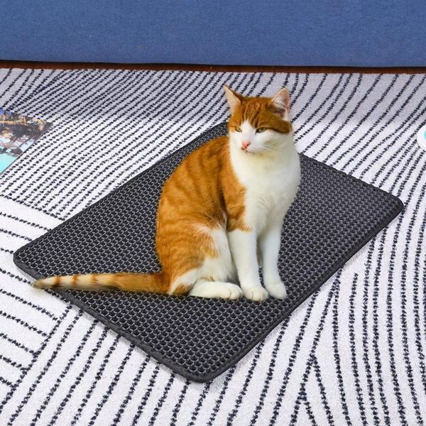 

non-slip litter cat floor pad cat litter mat kitten toilet mats feeding foldable eva non-slip mats pad for pets cats trapper