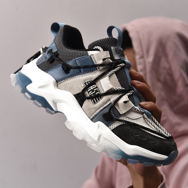 

new men running shoes cushioning outsole men athletic training run platform chunky sneakers breathable walking shoe