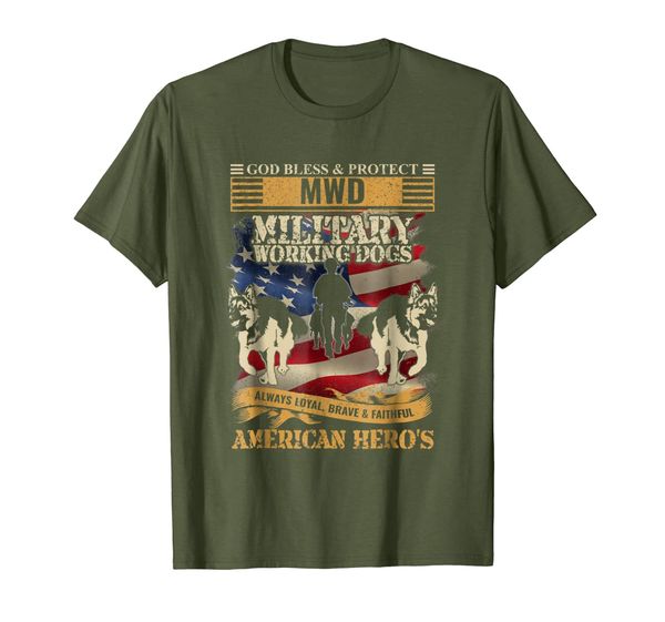 

military working dog - american hero's patriotic t shirt, White;black