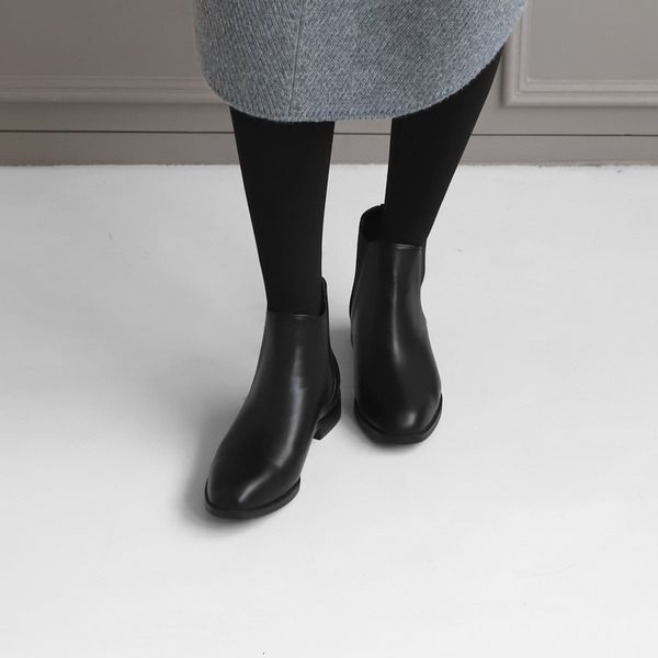

toe heel thick women's fashion nude sleeves ladies size 33-42 black boots gf1m