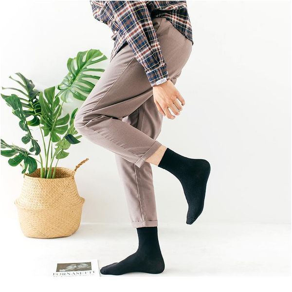 

men's cotton socks solid color new styles 10 pairs / lot business men socks black white gray breathable autumn winter jllrxt