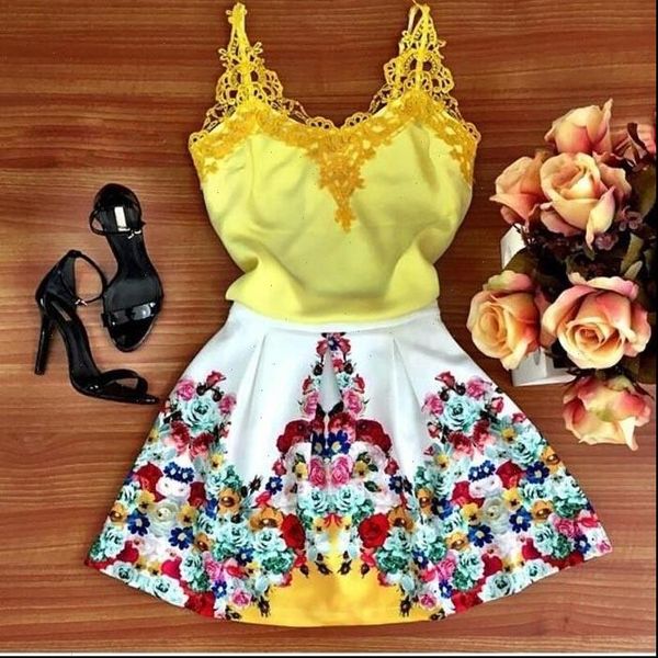 

women tracksuit fashion women dress lace flower printed dress sleeveless casual dress party dresses, Gray