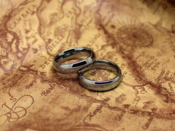 

cluster rings tungsten silver color 6mm pure carbide ring fashion jewelry the one wedding, Golden;silver