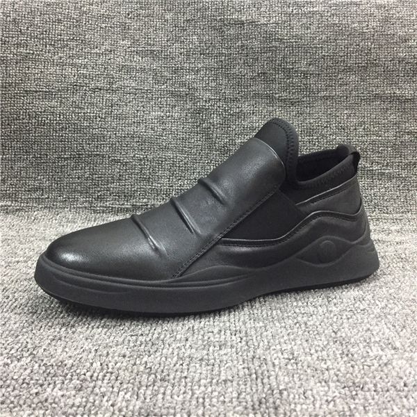 

tiktok, men's leather sho, british kwai trend, black 2698