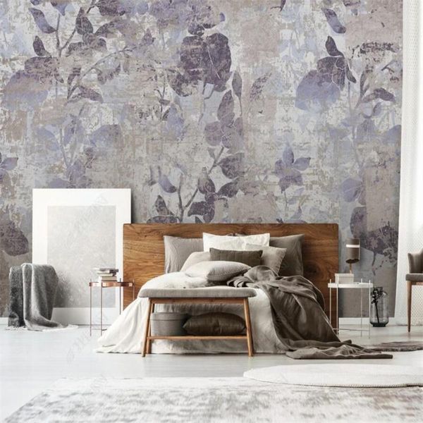 

wallpapers nostalgic nordic plant flowers custom wallpaper home decor mural 3d po wall paper industrial self-adhesive
