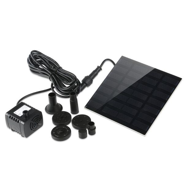 

air pumps & accessories 7v 1.2w 180l/h solar power water pump aquarium fountain pool garden pond submersible (black)