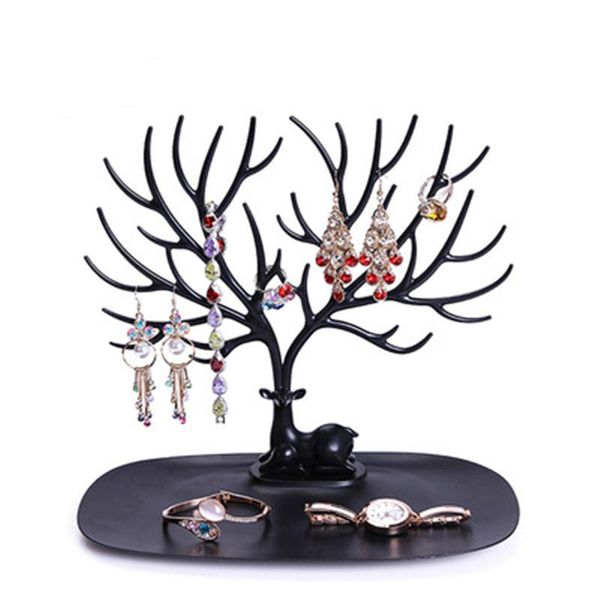 

storage boxes & bins necklace deer display rack stand furnishings jewelry ladies pendant bracelet ring bag makeup tree tray head box
