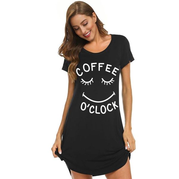 

women's sleepwear letter pijamas set women short sleeve sleep dress cute print cotton pyjamas comfy home wear mujer#40, Black;red