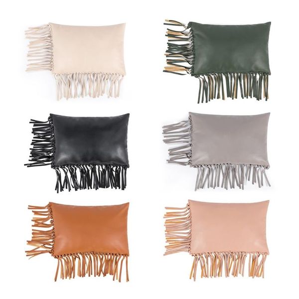 

pillow case tassel pu leather pillowcase throw chair cushion sofa lx0c