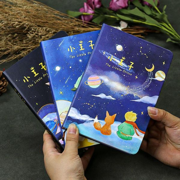 notepads little prince colour page diary student notebook simple cartoon bronze lovely hand book stationery planner, Purple;pink