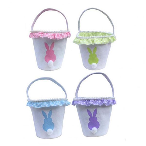 

printing easter egg hunts basket canvas bag with handle festival supply