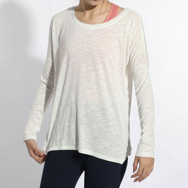 

women's autumn and winter large long yoga sve t-shirt loose fitting fitness clothes show thin running sports blouse, Gray