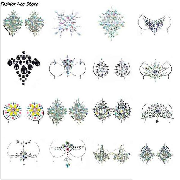 

nipple cover crystal bra stickers adhesive diamond beads breast pasties shiny tattoo sticker bra accessories bra pad stickers aa220313