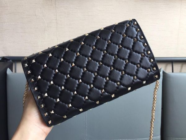 

evening bags luxury full rivet fashion chain bag sheepskin one shoulder diagonal handbag