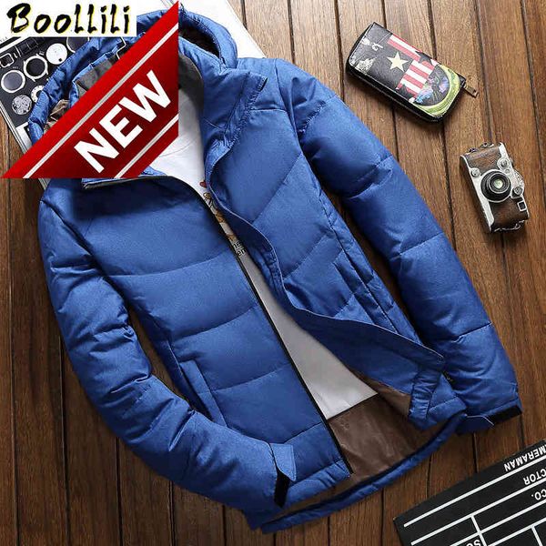 

good quality white duck down jacket men warm hooded mens winter parkas thick men's jackets coat casaco masculino, Black