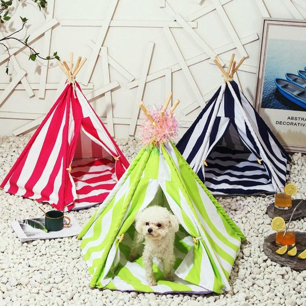 

cat beds & furniture tent portable print thick pet teepee cushion available for kitten kennel outdoor indoor linen bed house accessories