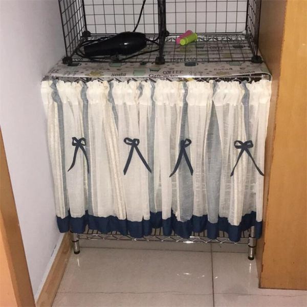 

curtain & drapes rod pocket half-curtain bow linen yarn short for kitchen small window dust cabinet door coffee shop decor