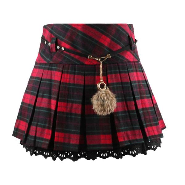 

plus size 3xl gothic harajuku cake mini skirt pink sweet soft girl punk japanese pleated lace plaid printshort skater retro skirts, Black