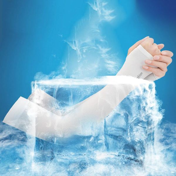 

elbow & knee pads summer arm sleeves sun uv protection breathable ice cool silk for men women boys girl cycling running fishing climbing 202, Black;gray