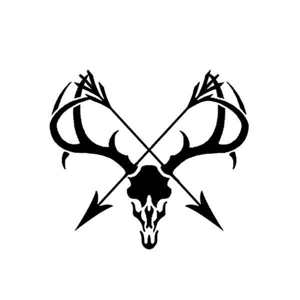 

13.7*12.4cm fashion antlers archery cross bow decor car sticker vinyl silhouette c16-1745