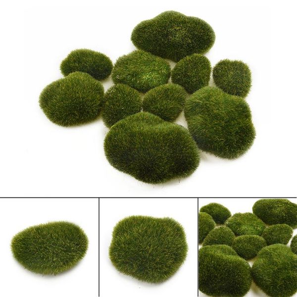 

8pcs/10pcs artificial moss stones grass green plant home garden decor landscape for l, restaurant, lawn