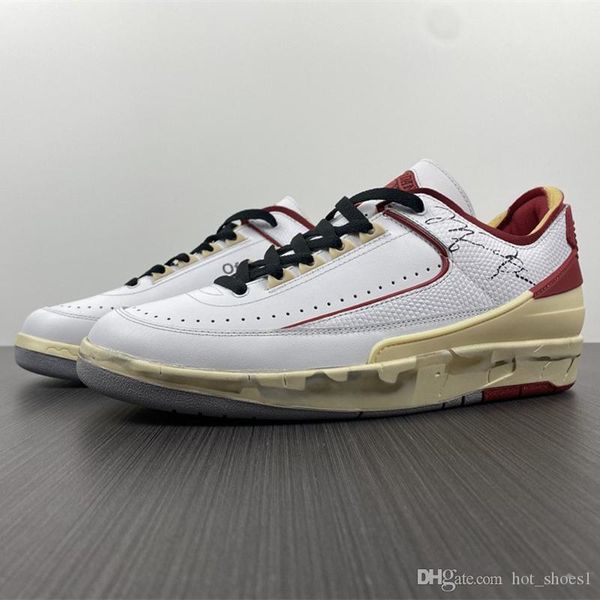 

basketball shoes height increasing ow x air 2 low white red dj4375-106 off 2s ii women men sports casual sneakers suede trainers kick with o