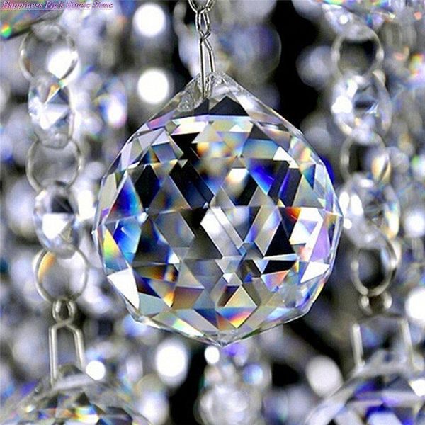 

novelty items 30mm/40mm hanging clear crystal lighting ball prisms diy curtain chandelierdecor