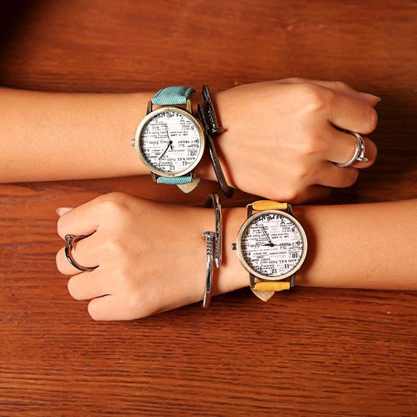 

wristwatches ins watch women antique bronze watchcase quartz ladies fashion casual leather band sports clock gifts, Slivery;brown