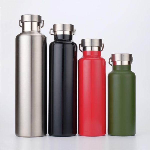 

water bottles stainless steel double wall vacuum jug 350/500/600/750/1000ml insulated coffee kettle travel drink flasks