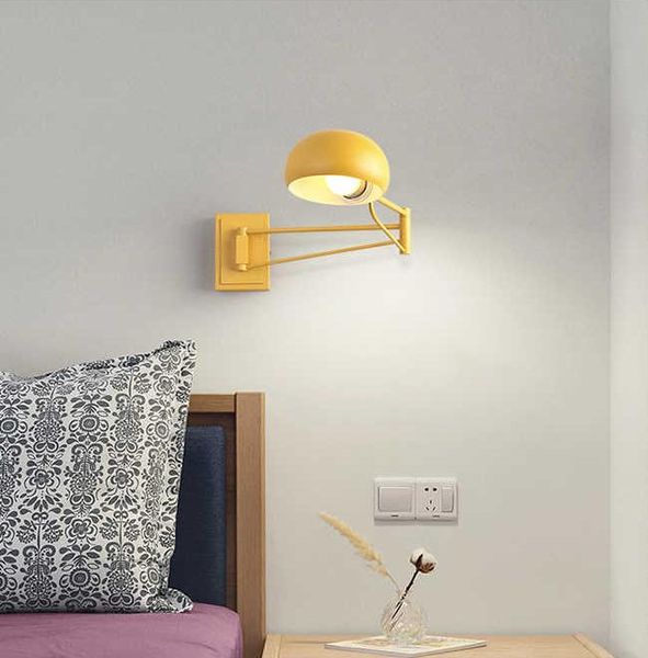 

wall lamp industrial flexible metal fixture e27 led mounted light for bedroom bedside living room study indoor lighting