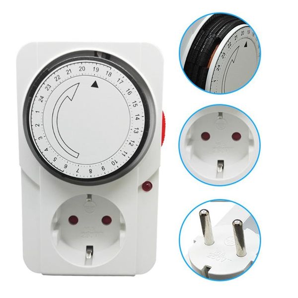 

timers universal 110v 230v eu/us/uk plug timer switch eu/uk/us standard socket 24 hour timing 16a mechanical outlet