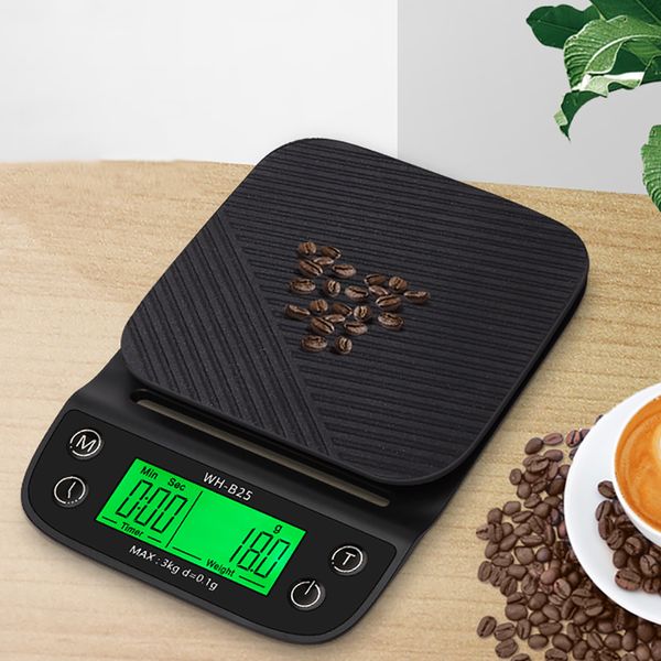 3 кг / 0,1 г Кофе цифровой электронный кухонный пищевой диету весовой балансировщик домашний ЖК цифровой электронный взвешивающий весы 210312