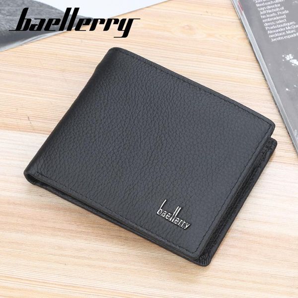 

wallets baellerry men purse luxury money bag leather wallet pocket genuine casual short mens, Red;black