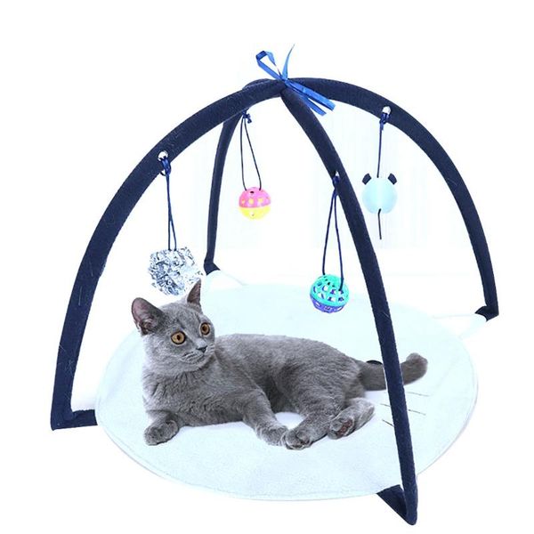

cat toys play mat portable foldable interactive self-hey tent funny toy activity center with hanging pet supplies