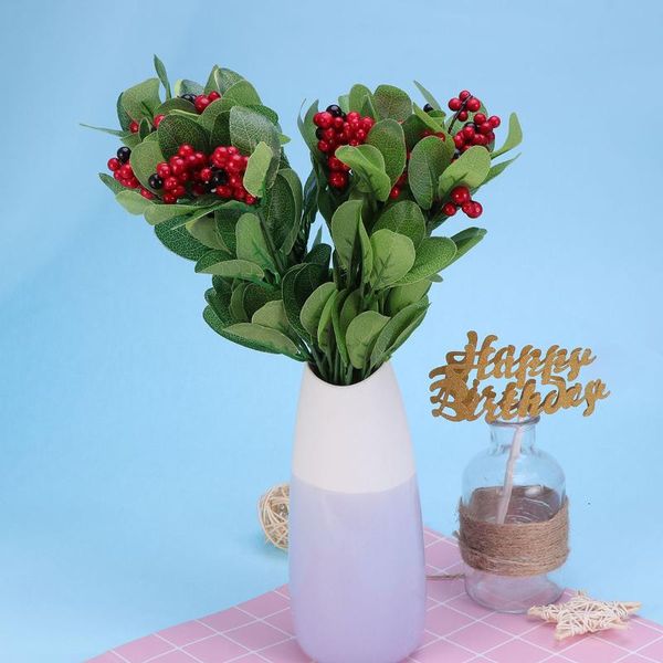 

decorative flowers & wreaths 2pcs artificial red berry stems simulaiton flower crafts for christmas festival holiday decoration