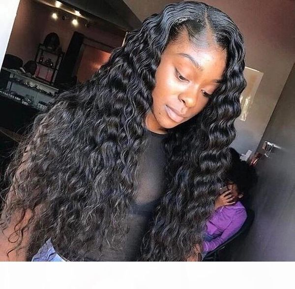 

hd swiss lace frontal wig raw brazil deep wave virgin hair lace front human hair wigs for black women, Black;brown