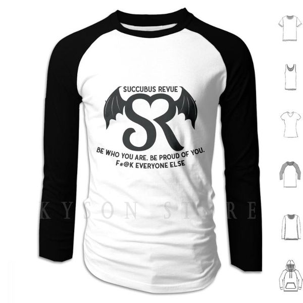 

men's hoodies & sweatshirts succubus revue and motto logo hoodie long sleeve sorority dance burlesques art collective, Black