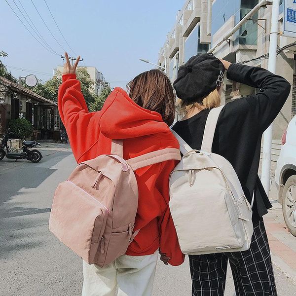 

backpack women lapshoulder bags canvas teen girl school bag mochilas female student pure color